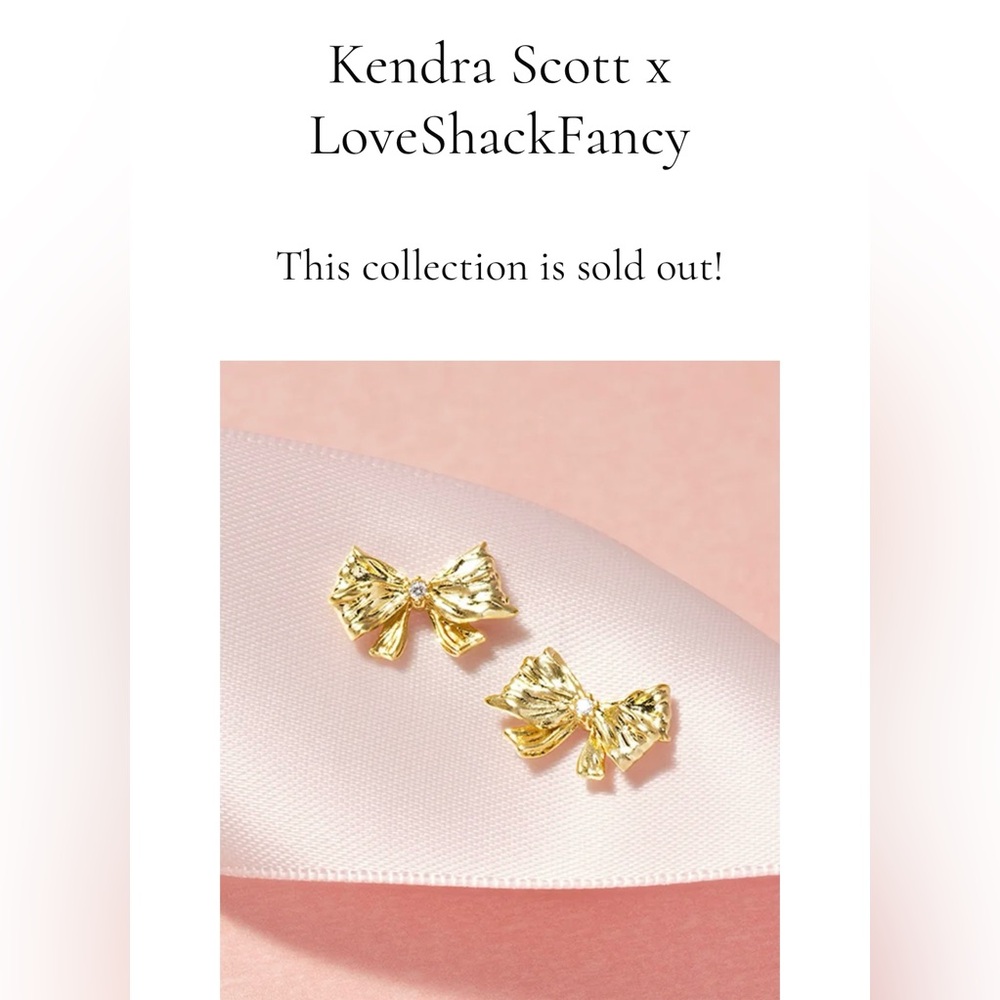 Kendra Scott x Loveshackfancy Gold Bow Earrings